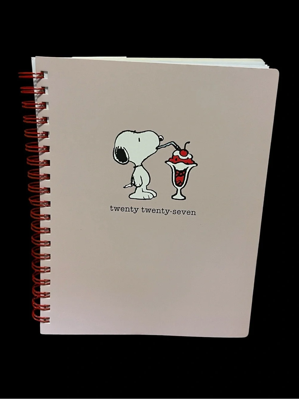 🆕 Peanuts Snoopy 2027 Pink Spiral Planner